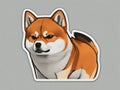 Shiba Inu Artistry: Expertly Crafted Vector Contour Stickers