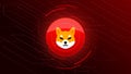 Shiba inu coin banner. SHIB coin cryptocurrency concept banner background