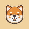 Shiba Inu dog face flat vector icon. Siba-inu puppy vector flat illustration