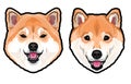 Shiba Inu dog portrait colored vector illustration