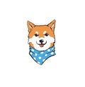 Shiba inu funny dog sketch vector illustration