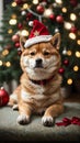 Shiba Inu's Merry Melody: Christmas Magic, Festive Delight, Adorable Moments, and Heartwarming Joy.