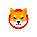 Shiba inu SHIB coin symbol vector.