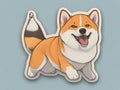 Shiba Inu Silhouette Stickers: Vector Art on Clean White Background