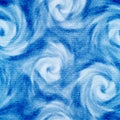 Shibori fabric texture. Dye tie seamless pattern. Indigo background. Repeating modern denim pattern whit faded effect for prints. Royalty Free Stock Photo