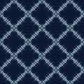 Shibori Tie Dye Indigo Blue Texture Background. Bleached Handmade Resist Seamless Pattern. Organic Cloth Effect Textile. Classic