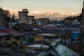 Shibu onsen town and central alps, Nagano Royalty Free Stock Photo