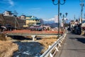 Shibu onsen town and central alps, Yamanouchi Royalty Free Stock Photo