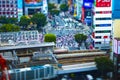 Shibuya crossing in Tokyo high angle tiltshift