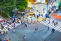 Shibuya crossing in Tokyo high angle tiltshift