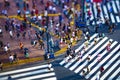 Shibuya crossing in Tokyo high angle tiltshift