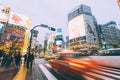 Shibuya crossing in Tokyo, Japan. Royalty Free Stock Photo