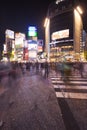 Shibuya Crossing in Tokyo, Japan at night Royalty Free Stock Photo