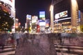 Shibuya Crossing in Tokyo, Japan at night Royalty Free Stock Photo