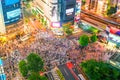 Shibuya Crossing from top view in Tokyo