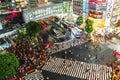 Shibuya Scramble Crossing from above, Tokyo