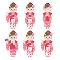 Shichi-go-san Girl illustration set