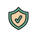 Shield antivirus protected icon. Simple color with outline vector elements of hacks icons for ui and ux, website or mobile