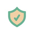 Shield antivirus protected icon. Simple color vector elements of hacks icons for ui and ux, website or mobile application