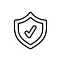 Shield antivirus protected icon. Simple line, outline vector elements of hacks icons for ui and ux, website or mobile application