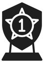Shield badge icon. Black icon. Champion star Royalty Free Stock Photo
