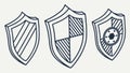 Shield Badges Set, Protection and Authority, vector design Generative AI Royalty Free Stock Photo