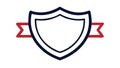 Shield with banner. Protection, honor, and distinguished security. vector design Generative AI Royalty Free Stock Photo