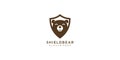 Shield bear logo vector design template