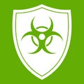 Shield with a biohazard sign icon green