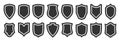 Shield shape guard security privacy flat icon set Royalty Free Stock Photo