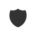 Shield black icon. Shielding silhouette. Security and protector