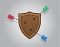 Shield Blocking Arrows Royalty Free Stock Photo