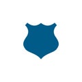 Shield Blue Icon On White Background. Blue Flat Style Vector Illustration Royalty Free Stock Photo