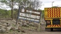 Shield border Zambia to Zimbabwe at the Victoria Falls