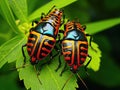 Shield bugs mating Royalty Free Stock Photo