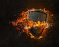 Shield burning in fire