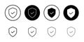 Shield check icon Outline vector for web ui