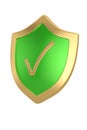 Shield with check mark icon, 3D illustration
