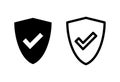 Shield check mark icon . Protection approve sign. Safe icon vector