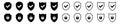 Shield check mark icon . Protection secure lock vector sign.