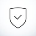 Shield and check mark icon. Shield and tick icon Royalty Free Stock Photo