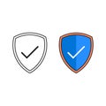 Shield check mark icon vector illustration Royalty Free Stock Photo
