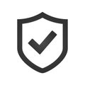 Shield check mark logo icon design template, vector illustration.