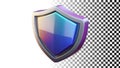 Shield with check mark, security verified, protection confirmed, safety badge png transparent image Generative AI Royalty Free Stock Photo