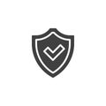 Shield with check mark vector icon Royalty Free Stock Photo