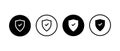 Shield check mark vector icon set. Shield protect symbol Royalty Free Stock Photo