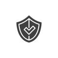 Shield with check mark vector icon Royalty Free Stock Photo