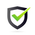shield check symbol, like protection logo concept Royalty Free Stock Photo