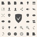 shield and checked icon. web icons universal set for web and mobile Royalty Free Stock Photo