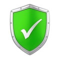 Shield with Checkmark Sign Isolated Royalty Free Stock Photo